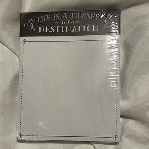 Inspirational Notepad with heading life is a journey and not a destination